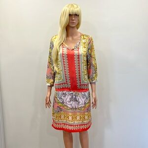 Jennifer Lopez Colorful Midi Dress